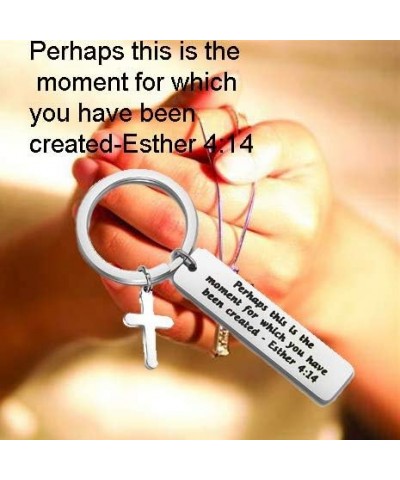 Religious Gift Esther 4:14 Perhaps Keyring Scripture Encouraging Gift Silver $8.84 Pendants