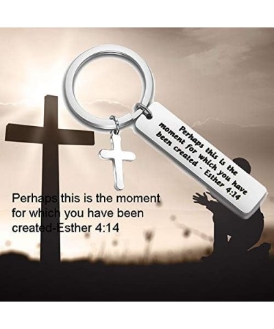 Religious Gift Esther 4:14 Perhaps Keyring Scripture Encouraging Gift Silver $8.84 Pendants