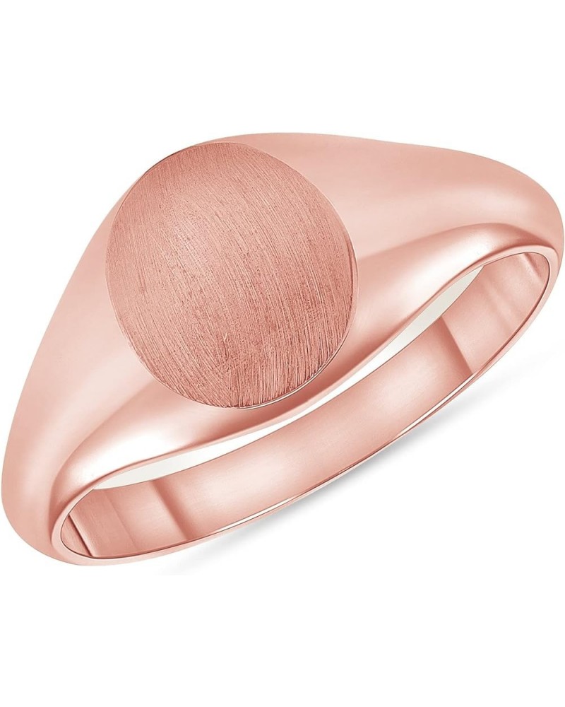 Solid 10k Gold Classic Round-Face Signet Ring Rose Gold $67.50 Rings