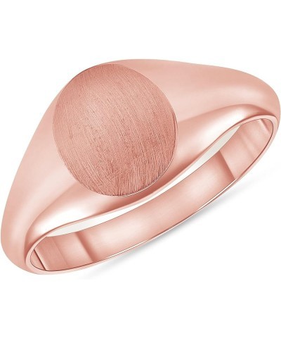 Solid 10k Gold Classic Round-Face Signet Ring Rose Gold $67.50 Rings