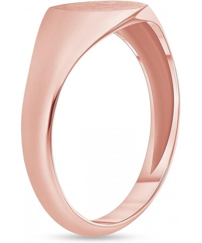 Solid 10k Gold Classic Round-Face Signet Ring Rose Gold $67.50 Rings