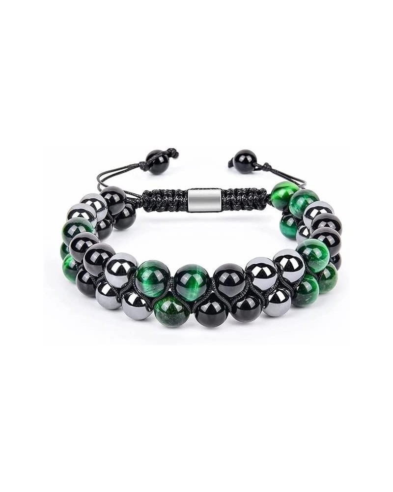 Triple Protection Bracelet 8mm 10mm Women Men Natural Stone Bracelet Natural Tiger Eye Obsidian Hematite Bead Bracelet Green ...