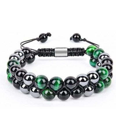 Triple Protection Bracelet 8mm 10mm Women Men Natural Stone Bracelet Natural Tiger Eye Obsidian Hematite Bead Bracelet Green ...