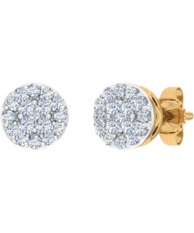 0.15 to 1 Carat Cluster Diamond Stud Earrings in 10K Gold Yellow Gold 0.25 carats $92.75 Earrings