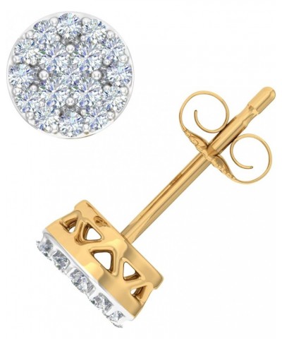 0.15 to 1 Carat Cluster Diamond Stud Earrings in 10K Gold Yellow Gold 0.25 carats $92.75 Earrings