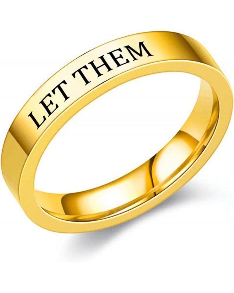 Let Them Rings for Women Self Worth Motivational Ring for Girls Inspirational Ring Stainless Steel Band Ring for Teen Girls F...