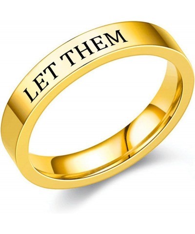 Let Them Rings for Women Self Worth Motivational Ring for Girls Inspirational Ring Stainless Steel Band Ring for Teen Girls F...