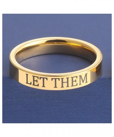 Let Them Rings for Women Self Worth Motivational Ring for Girls Inspirational Ring Stainless Steel Band Ring for Teen Girls F...