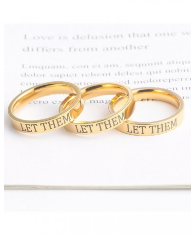 Let Them Rings for Women Self Worth Motivational Ring for Girls Inspirational Ring Stainless Steel Band Ring for Teen Girls F...