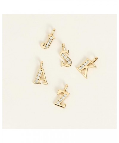 14K Gold Initial Charm for Women | Alphabet Letter Pendants, A-Z, All Letters, CZ N $39.06 Pendants