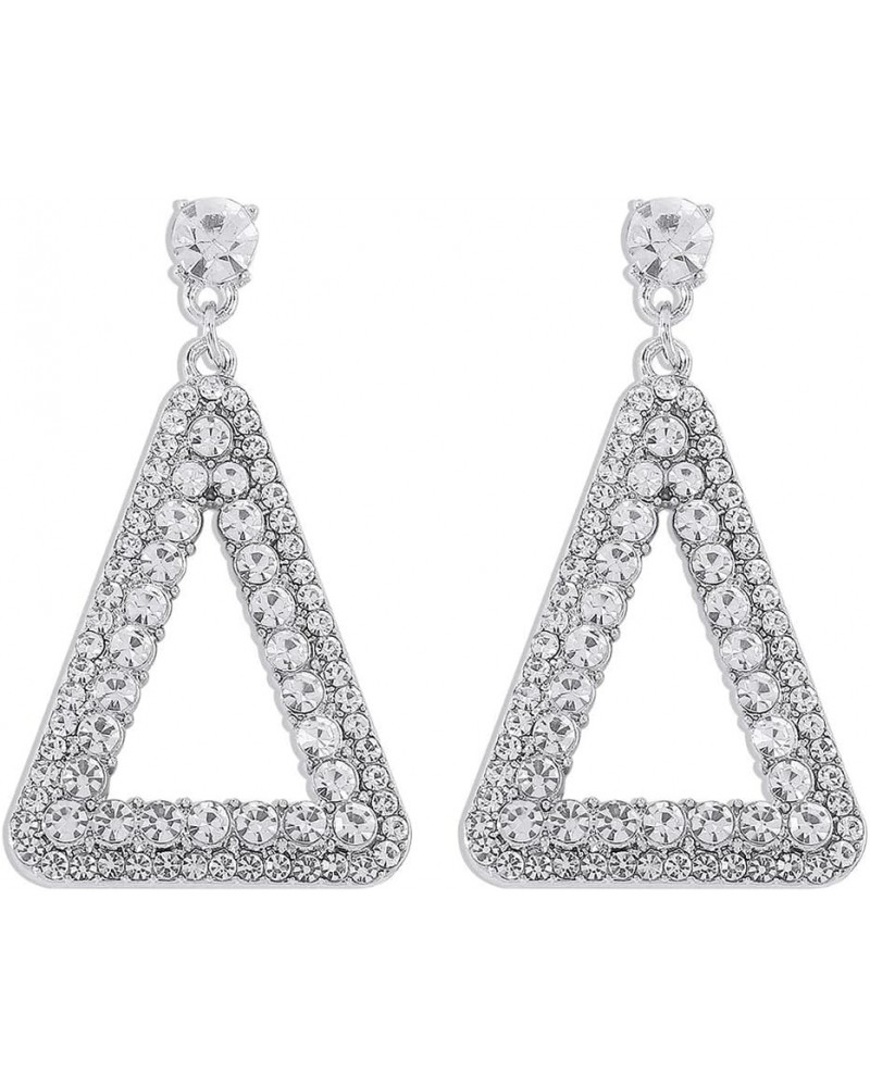 Rhinestone Big Triangle Dangle Earrings for Women Girls Hypoallergenic Crystal Long Geometric Charms Drop Dangling Stud Fashi...