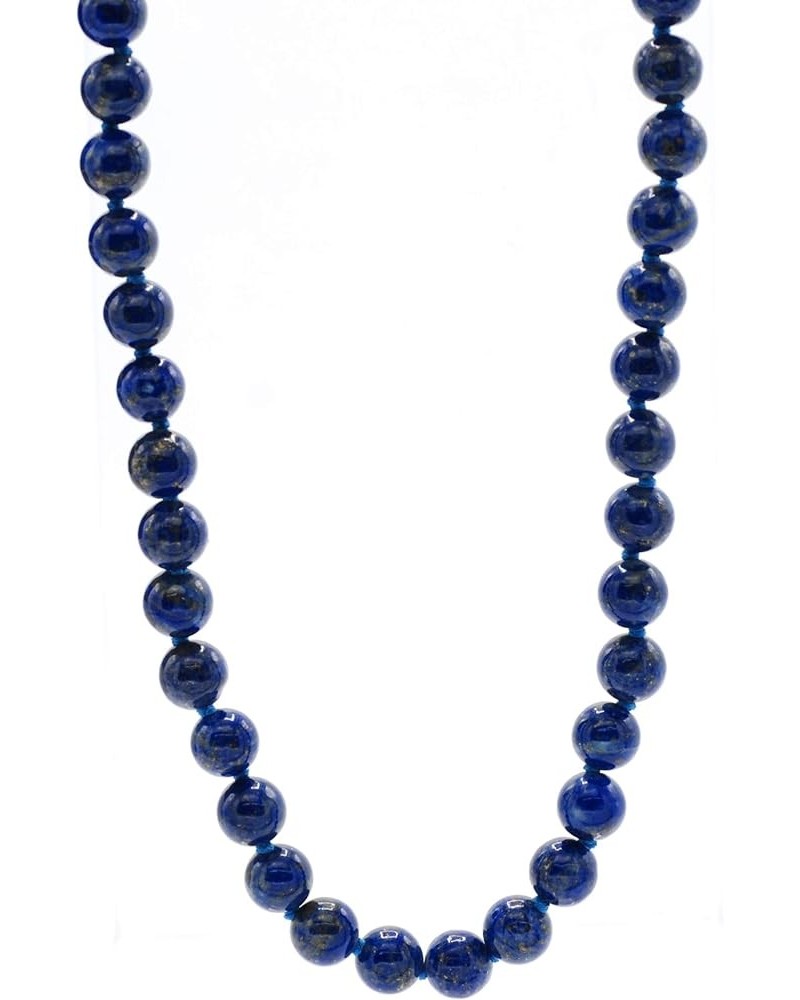 Sterling Silver 8mm Lapis Lazuli Bead Necklace in 18" OR 30 30.0 Inches Lapis Lazuli $51.67 Necklaces