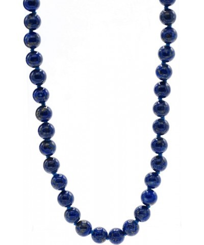 Sterling Silver 8mm Lapis Lazuli Bead Necklace in 18" OR 30 30.0 Inches Lapis Lazuli $51.67 Necklaces