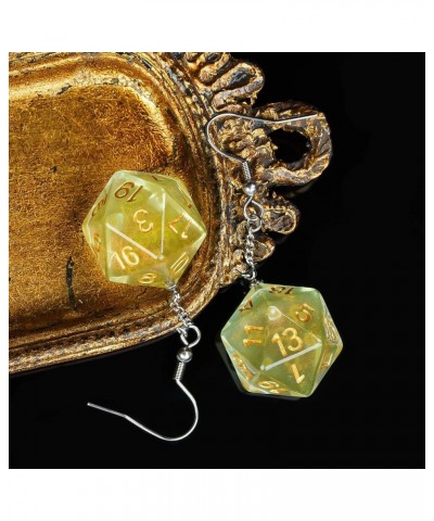 DND Dice Earrings Silver Dangle Earrings, Stainless Steel Hypoallergenic D4 D&D Dice Earrings Drop Earrings for Women Aurora ...