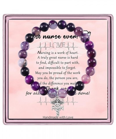 Nurse Bracelet Nurse Gifts for Women RN Nurse Gift Nurse Inspirational Jewelry for Nursing Student Gift RN-purple $9.00 Brace...