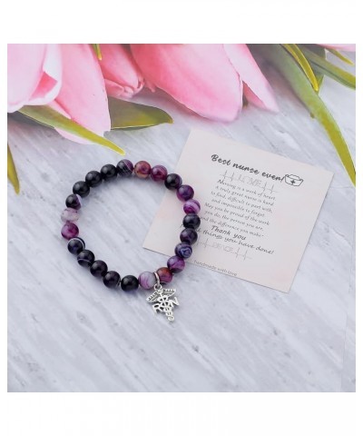 Nurse Bracelet Nurse Gifts for Women RN Nurse Gift Nurse Inspirational Jewelry for Nursing Student Gift RN-purple $9.00 Brace...