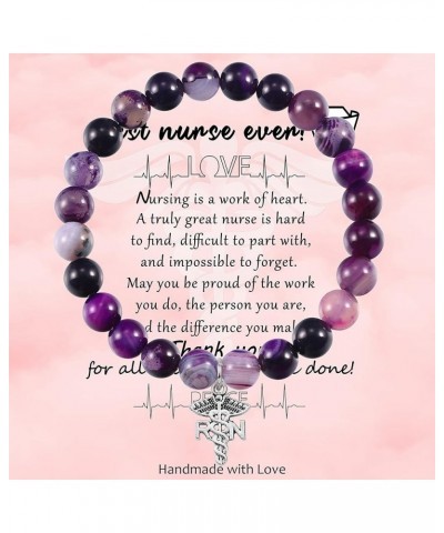 Nurse Bracelet Nurse Gifts for Women RN Nurse Gift Nurse Inspirational Jewelry for Nursing Student Gift RN-purple $9.00 Brace...