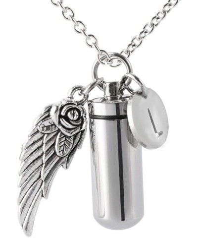 misyou Angel Wing Memorial Urn Necklace Cremation Keepsake Pendant 26 Initial Letter Stamped Charms Funeral Ashes Jewelry L $...