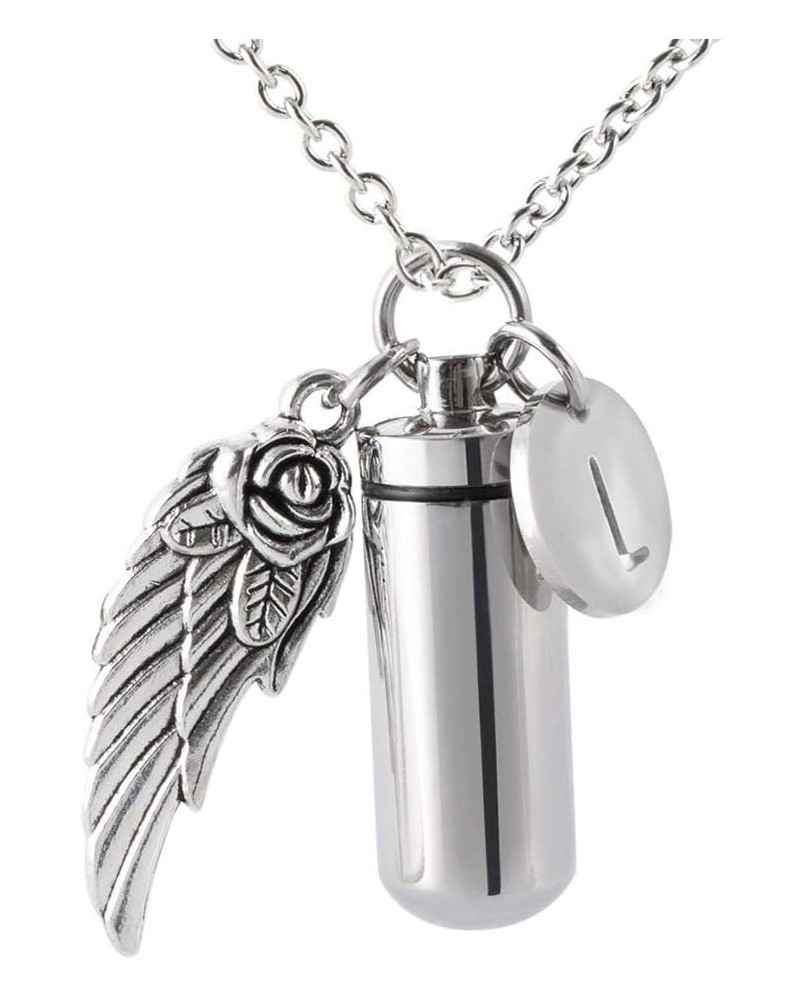 misyou Angel Wing Memorial Urn Necklace Cremation Keepsake Pendant 26 Initial Letter Stamped Charms Funeral Ashes Jewelry L $...