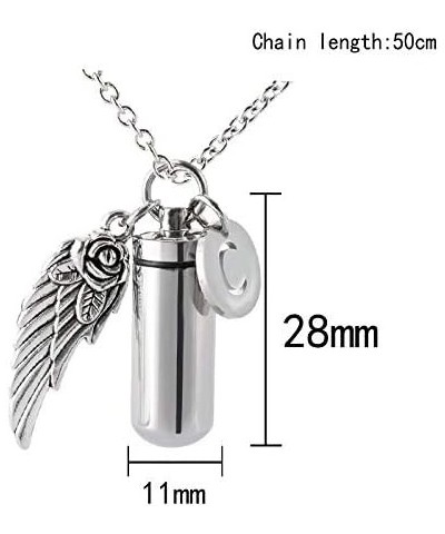 misyou Angel Wing Memorial Urn Necklace Cremation Keepsake Pendant 26 Initial Letter Stamped Charms Funeral Ashes Jewelry L $...