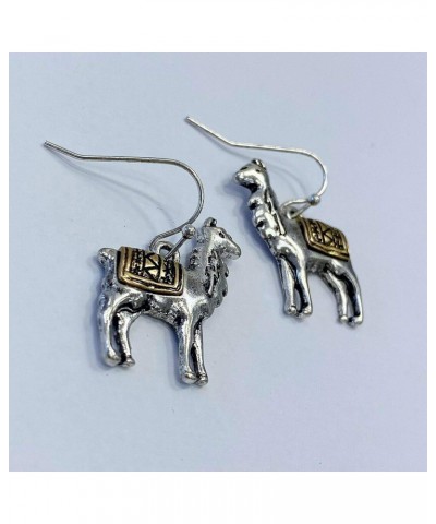 Silver Gold Double Color Animal Lama Shape Drop Dangle Hook Mini Earrings For Women Statement Chunky Crystal Fashion Jewelry ...