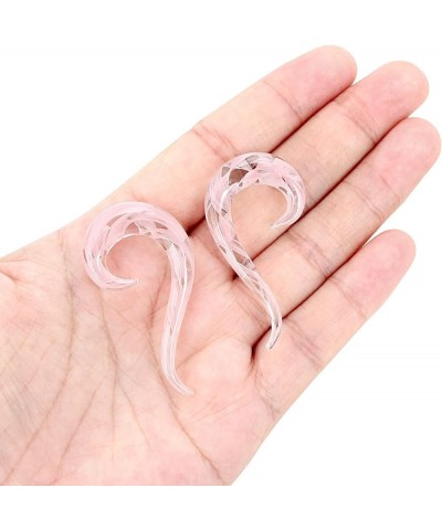 2PcsArt Glass Tapers Colorful Ear Tunnels Plugs Gagues Stretchers for Women Men 9-shaped,Color-pink $9.61 Body Jewelry