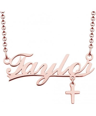 Personalized Name Necklace Rose Gold Customized Pendant Costom Taylor $10.79 Necklaces