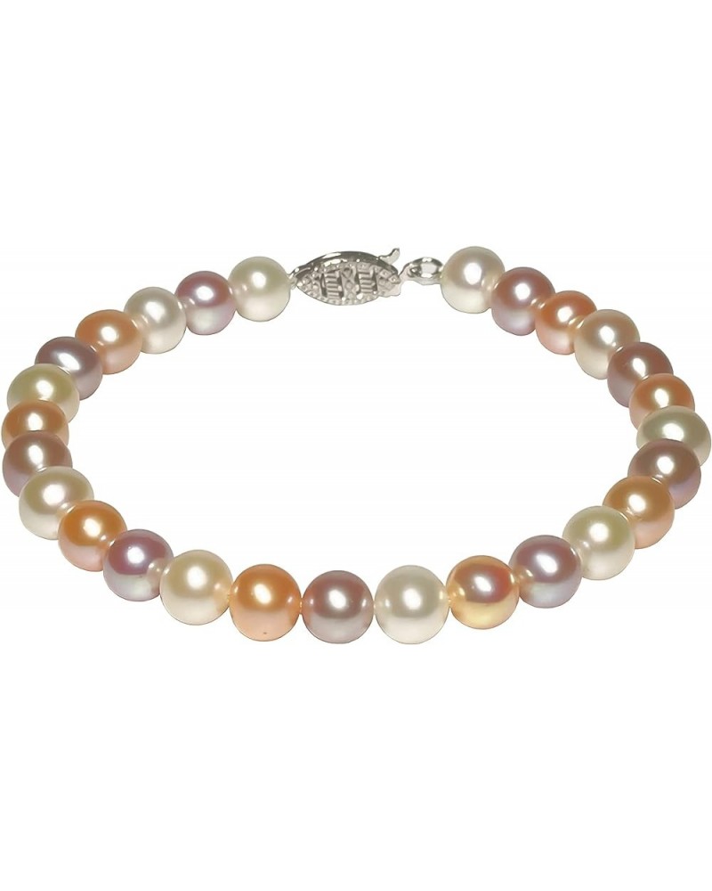 5-8mm Musticolor Freshwater Cultured Pearl Bracelet for Women 6-8 Inch Silver Clasps AA Quality 7.0 Inches 5-6mm $31.63 Brace...