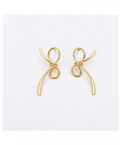 Gold Knot Earrings Gold Bow Earrings for Women Bow Stud Earrings Cute Gold Earrings for Women Ribbon Earrings Christmas Gifts...