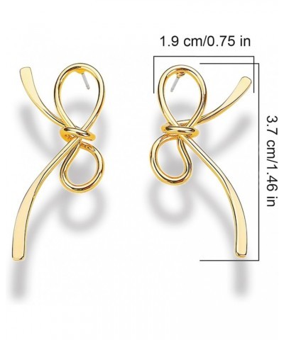 Gold Knot Earrings Gold Bow Earrings for Women Bow Stud Earrings Cute Gold Earrings for Women Ribbon Earrings Christmas Gifts...