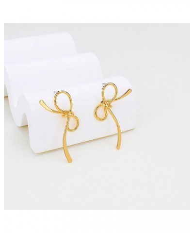 Gold Knot Earrings Gold Bow Earrings for Women Bow Stud Earrings Cute Gold Earrings for Women Ribbon Earrings Christmas Gifts...