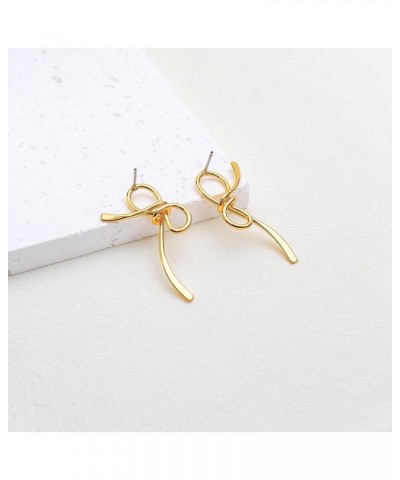 Gold Knot Earrings Gold Bow Earrings for Women Bow Stud Earrings Cute Gold Earrings for Women Ribbon Earrings Christmas Gifts...