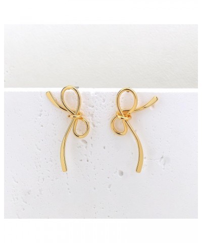 Gold Knot Earrings Gold Bow Earrings for Women Bow Stud Earrings Cute Gold Earrings for Women Ribbon Earrings Christmas Gifts...