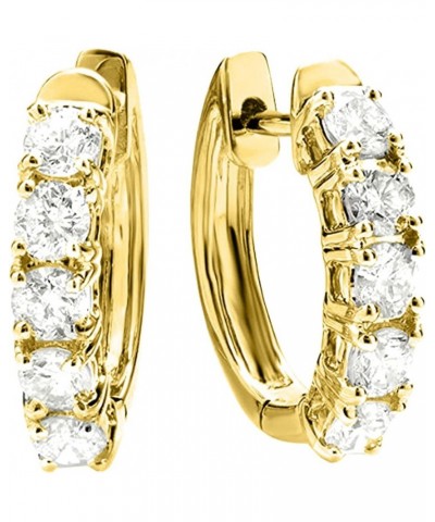 1-5 Carat Huggies Hoop Diamond Earrings 14K Gold Value Collection 4.5 Carat 14K Yellow Gold $681.63 Earrings