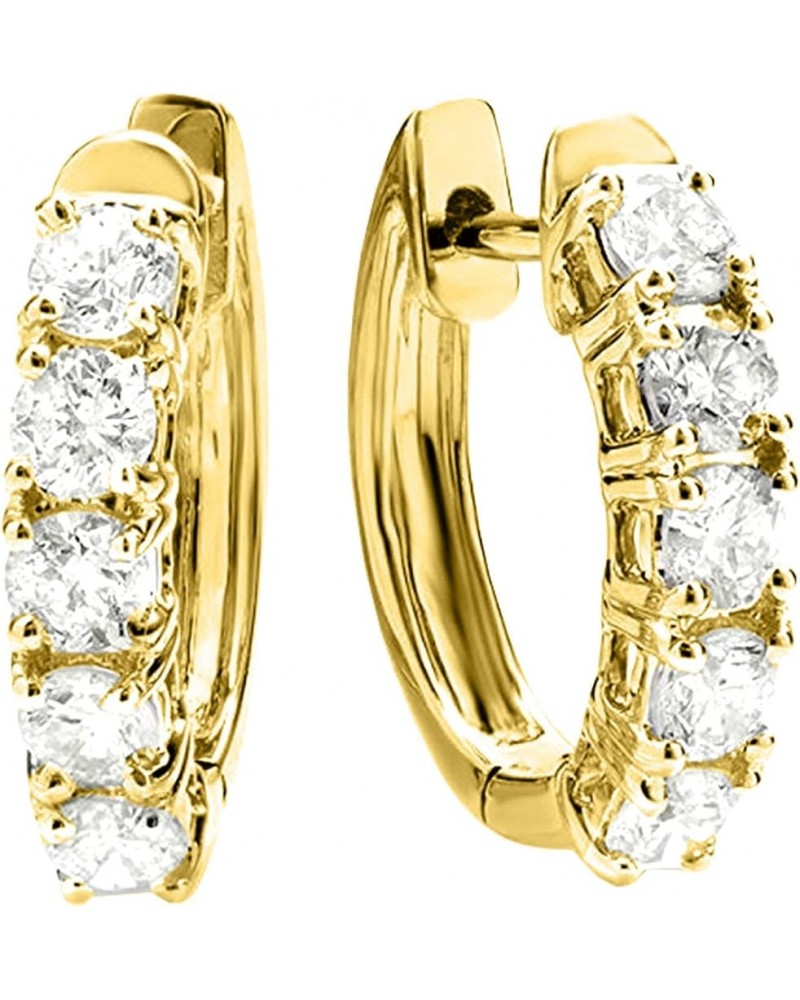 1-5 Carat Huggies Hoop Diamond Earrings 14K Gold Value Collection 4.5 Carat 14K Yellow Gold $681.63 Earrings