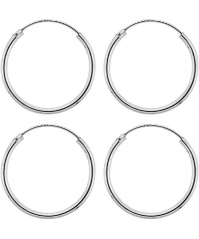 Sterling Silver Endless Hoop Earrings thin 1 mm tube 3/4 inch 18mm 2-pair Pack $13.46 Earrings