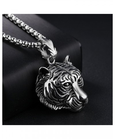 Death Eye of Horus Viking Anchor Flag Tiger Necklace Women Men Stainless Steel Jewelry With Gifts Bag Tiger Head $8.39 Necklaces