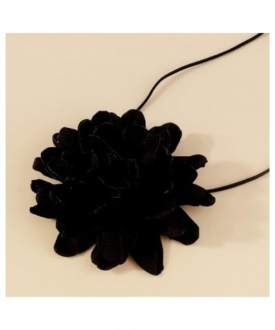 Flower Choker Necklace for Women Red Black Choker Necklace Rose Choker Necklace Party Prom Jewelry Accessories black $7.50 Ne...