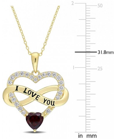 Infinity Love - Elegant Large Heart Pendant Necklace Available in 12 Birthstone Colors -Cubic Zirconia Pendant -Yellow/Silver...