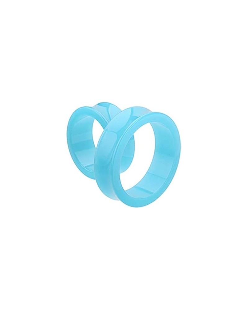 Supersize Neon Colored Acrylic Double Flared Ear Gauge Tunnel Plug Earrings 1-1/2" (38mm), Light Blue $11.48 Body Jewelry