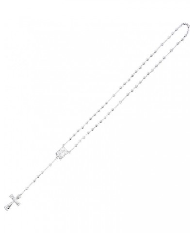 6mm CCB Beads Alloy Crucifix Cross Pendant Rosary Catholic Necklace 20 R2R-SILVER $10.59 Necklaces