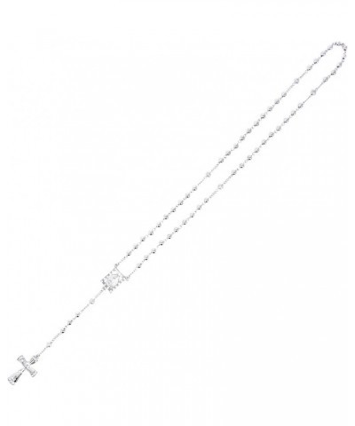 6mm CCB Beads Alloy Crucifix Cross Pendant Rosary Catholic Necklace 20 R2R-SILVER $10.59 Necklaces