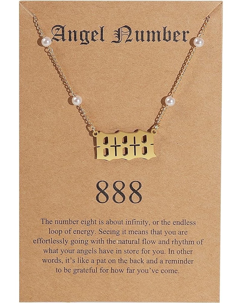 Lucky Angel Number Necklace Stainless Steel For Women Men 18K Gold 111 222 333 444 555 666 777 888 999 Pendant Necklaces Chok...