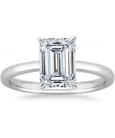 1-5 Carat Lab Grown Solitaire Emerald Cut IGI CERTIFIED Diamond Engagement Ring (1-5 Ct,H-I Color VS1-VS2 Clarity) 7 Platinum...