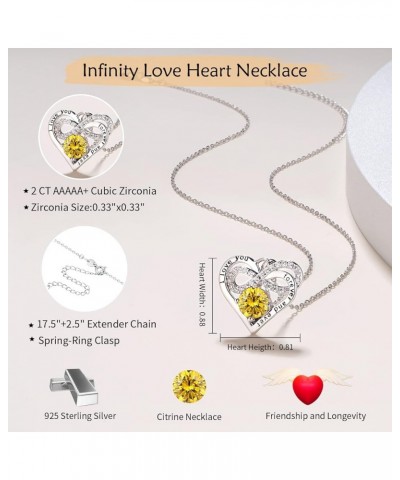 Infinity Heart Necklaces for Women Girls 925 Sterling Silver Rose Gold Birthstone Necklace Jewelry for Women Valentines Day M...