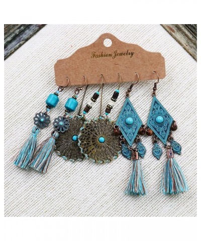 3 Pairs Bohemia Drop Dangle Earrings Boho Bronze Earrings for Women Girls Holiday Birthday Gift Bronze-16 $9.68 Earrings