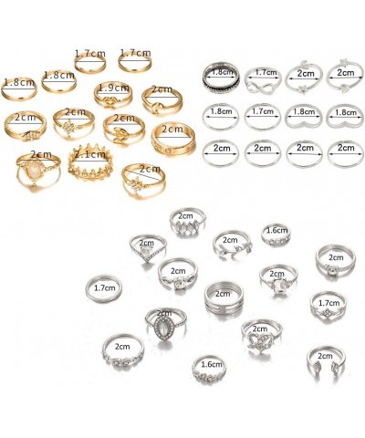 29-56 PCS Knuckle Rings Set for Women Vintage Stackable Rings Set Boho Joint Finger Rings Gold/Silver Midi Rings Hollow Carve...