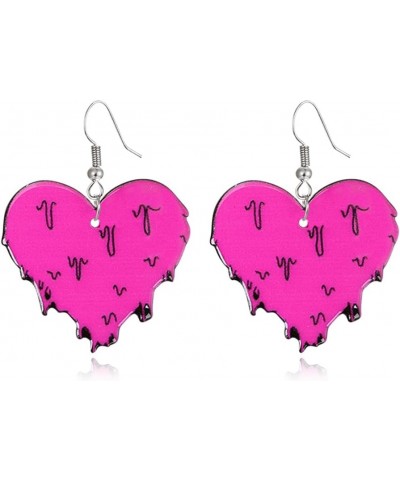 Lightweight Acrylic Flame Skeleton Heart Bat Dangle Earrings Unique Punk Fire Element Skeleton Flower Drop Earrings for Women...