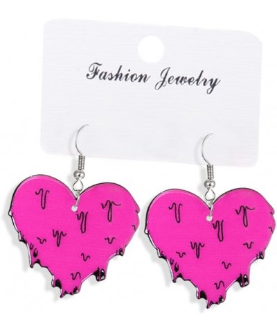 Lightweight Acrylic Flame Skeleton Heart Bat Dangle Earrings Unique Punk Fire Element Skeleton Flower Drop Earrings for Women...