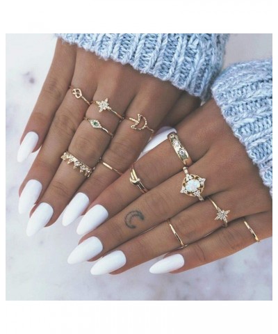 29-56 PCS Knuckle Rings Set for Women Vintage Stackable Rings Set Boho Joint Finger Rings Gold/Silver Midi Rings Hollow Carve...